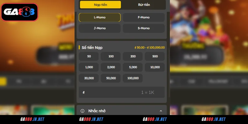 Nạp Tiền GA888 - Quy Trình Chuẩn, An Toàn, Không Gặp Lỗi 3 Hướng dẫn quy trình nạp tiền GA888 chi tiết a – z