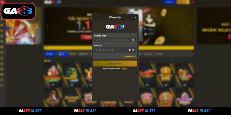 Đăng Nhập GA888 - Quy Trình Đơn Giản, Thao Tác Chỉ 1 Phút 3 Thao tác đăng nhập acc GA888 trên website